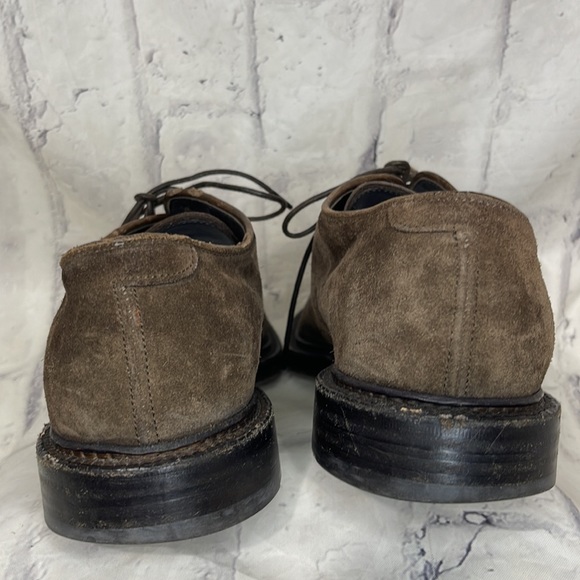 Boglioli Suede Derby Shoes Lace Up Brown Suede Stacked Heel - Picture 5 of 12